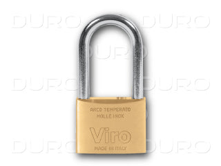 VIRO 314.64.PV - Rectangular Padlock Long Shackle - Patented Key