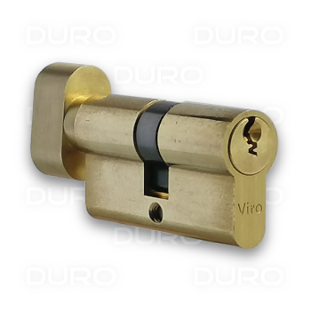 VIRO 740.1.PV - Euro Profile Single Cylinder with Thumbturn - Brass Body - Patented Key