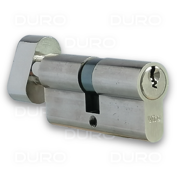 VIRO 740.7.9.PV - Euro Profile Single Cylinder with Thumbturn - Nickel Plated Brass Body - Patented Key