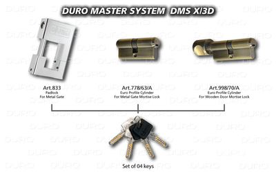 DMS.X/3D  Duro Master System - Art.833 + Art.998/70/A + Art.778/63/A