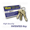 VIRO 740.1.9.PV - Euro Profile Single Cylinder with Thumbturn - Nickel Plated Brass Body - Patented Key